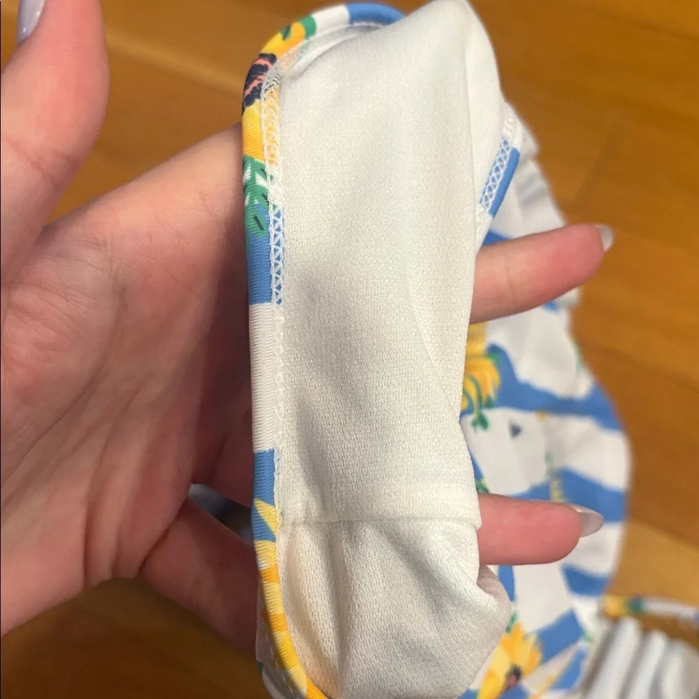 Tommy Bahama Kids Blue and White Striped Sunflower One-Piece Swimsuit